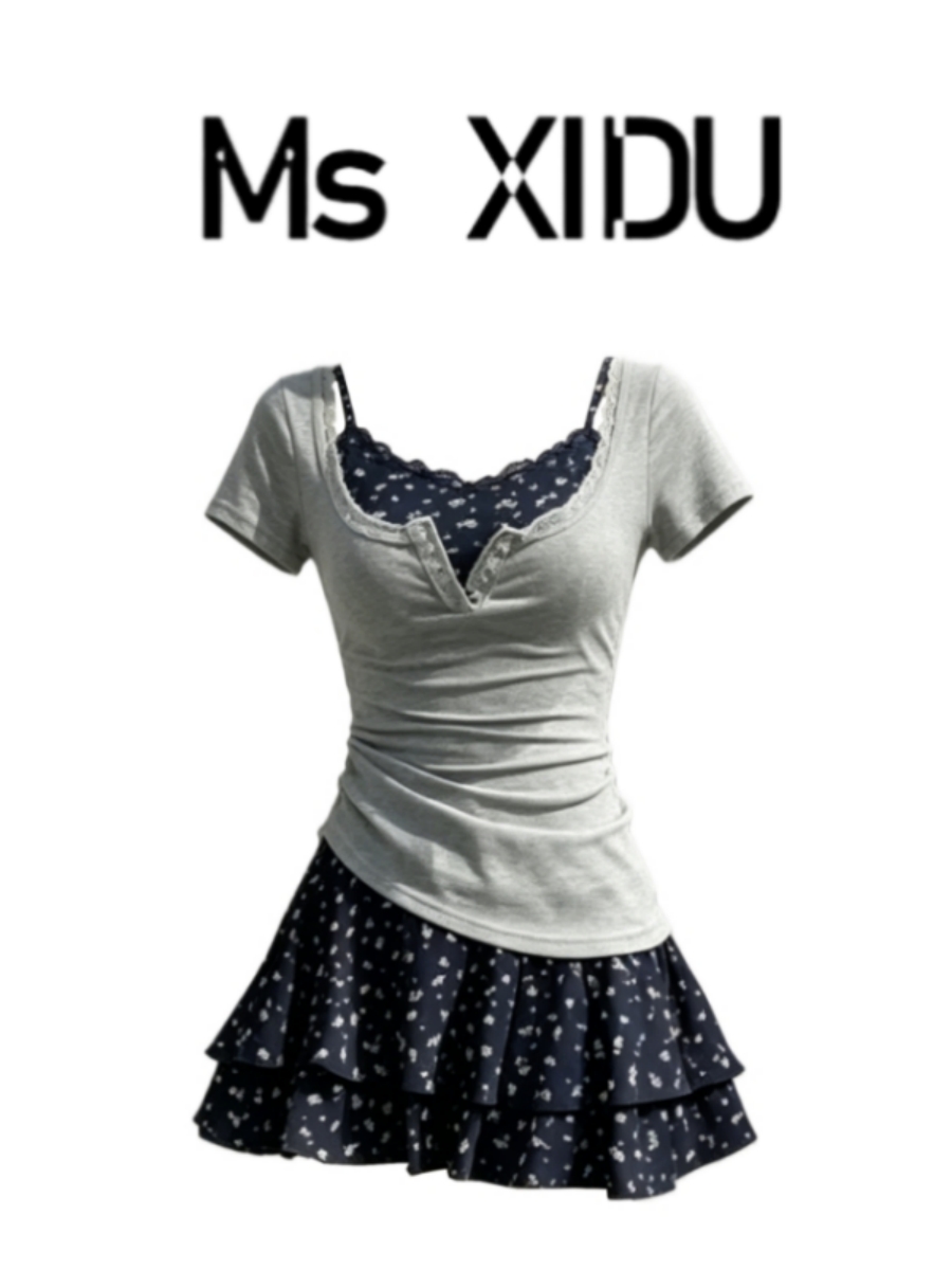 한국 스타일 여름 의상 세트 여성 허리 절개 플로럴 스 - Korean Style A Line Shirt Dress 리뷰 및 가격