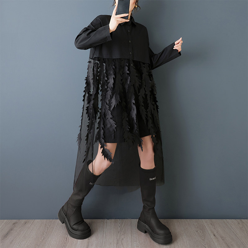 봄 신상 여성용 루즈핏 플로럴 프린트 셔츠 드레스 한국 - Korean Style A Line Shirt Dress 리뷰 및 가격