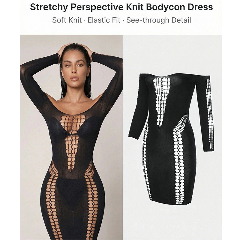 여성용 시스루 메쉬 긴소매 비치 커버업, 섹시한 시스루 - Sexy Mesh Sheer Bodycon Dress 리뷰 및 가격