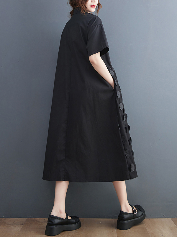 슬리밍 패션 여름 셔츠 드레스 여성용 한국 스타일 루즈 - Korean Style A Line Shirt Dress 리뷰 및 가격