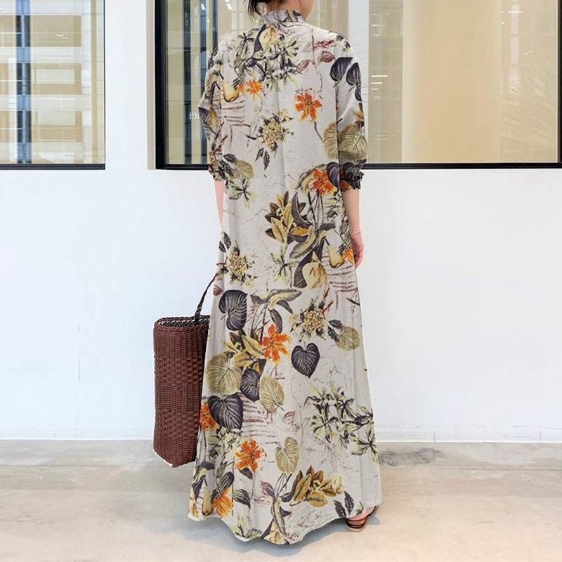 가을 뉴 플러스 사이즈 캐주얼 코튼과 린넨 드레스 5X - Casual Loose Linen Shirt Dress 리뷰 및 가격