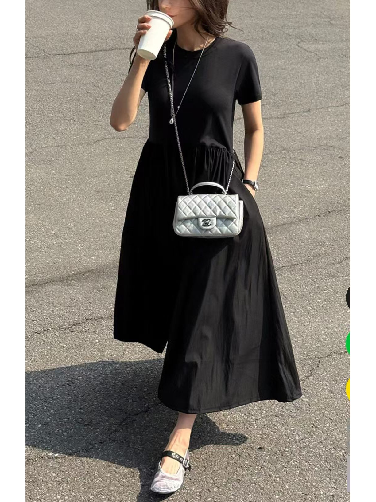 여름 여성용 라운드넥 스플라이스 반팔 티셔츠 원피스 루 - Korean Style A Line Shirt Dress 리뷰 및 가격